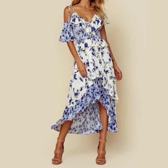 MISA Dresses & Skirts - NWT MISA Liv Floral-Print Ruffle High-Low